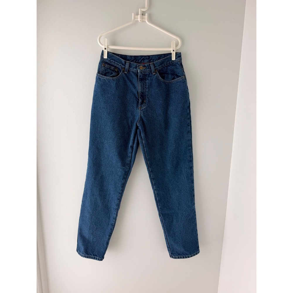 LL Bean Double L Relaxed Fit Flannel Lined Jeans Blue Denim Women's 12M/T Tall